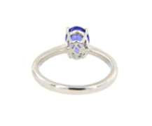 Gorgeous Platinum Oval Tanzanite Solitaire Ring