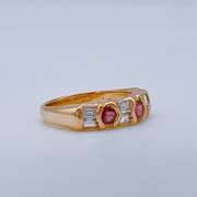 18kt Yellow Gold, Ruby, & Diamond Band Ring