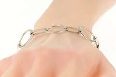 18K White Gold 0.90 Ctw Diamond Circle Chain Statement Bracelet