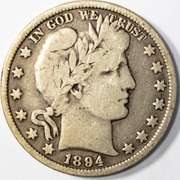 Toned 1894 Barber Half Dollar