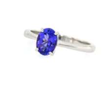 Gorgeous Platinum Oval Tanzanite Solitaire Ring