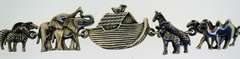 Sterling Silver Noah Ship Animal Bracelet