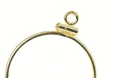 14K Yellow Gold 10 Peso Mexican Holder Grooved Bezel Charm/Pendant