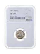 MS67* 1954-S Roosevelt Dime - Graded NGC