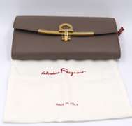 Brand New Salvatore Ferragamo Gancini Contiental Wallet