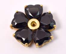 Onyx Flower Pendant, 18KT