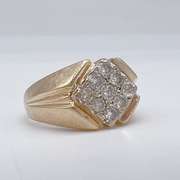 Men's 14kt Yellow Gold & Diamond Band Ring