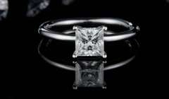 Princess Cut 1.00ct VVS1 White F-G Fire Moissanite Ring