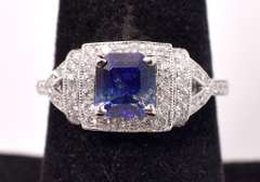 Stunning Sapphire & Diamond Ring, Platinum