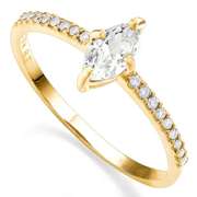 1/2 CT GENUINE DIAMOND (VS) SOLITAIRE 10KT YELLOW SOLID GOLD ENGAGEMENT RING