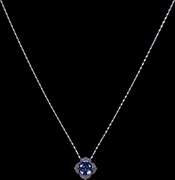 Splendid 18kt White Gold Necklace with Saphire and Diamond Pendant