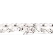 Plated Rhodium 0.2cts Diamond Bracelet