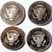 4 Proof Kennedy Silver Halves 1993 S 1994 S 1996 S & 2010 S