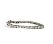 Elegant 6.30ctw Diamond Tennis Bracelet in 18K W/ Cert