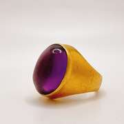 21kt Solid Yellow Gold & Amethyst Cocktail Ring