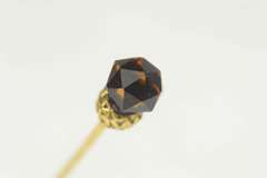 14K Yellow Gold Victorian Faceted Sim. Citrine Acorn Ornate Stick Pin