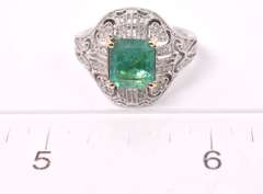 Gorgeous Emerald & Diamond Ring, 18KT