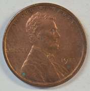 Choice Red & Brown Unc. 1911-S Lincoln Cent. Key date