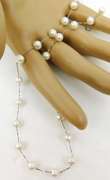 14K White Gold Multi-Pearl Necklace