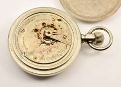 Proper Time King Pocket Watch in Nickel