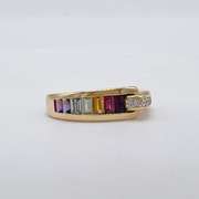 Designer 18kt Yellow Gold Gemstone Band Ring