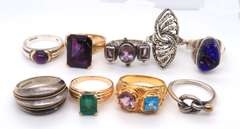 Group Lot of Vintage Sterling Silver Rings