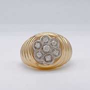 Men's 14kt Yellow Gold & Diamond Band Ring