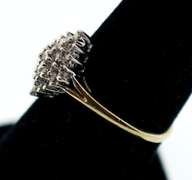 Simple 10k Gold Diamond Cluster Ring