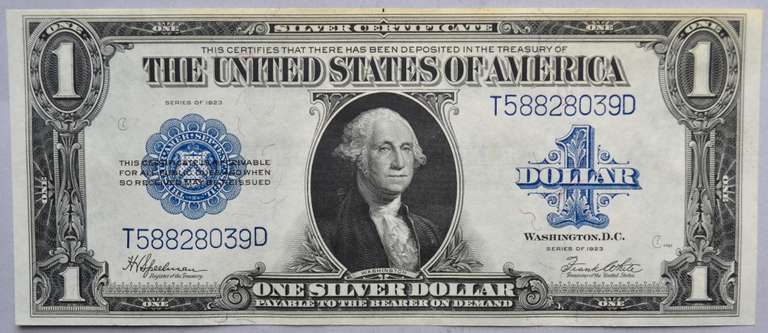 Series 1923 $1 Choice CU Silver Certificate Fr237