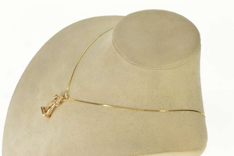 14K Yellow Gold 3D Articulated Wedding Dance Marriage Charm/Pendant