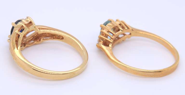Sterling Silver Lot of 2 Gemstone Rings