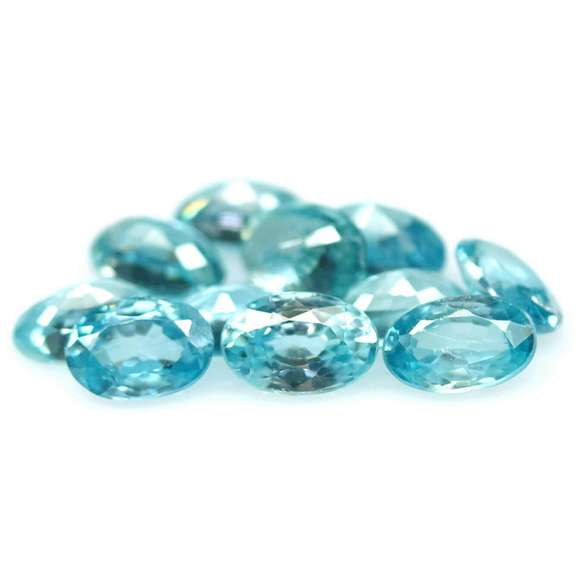 Radiant! 7.77ct baby blue Zircon set