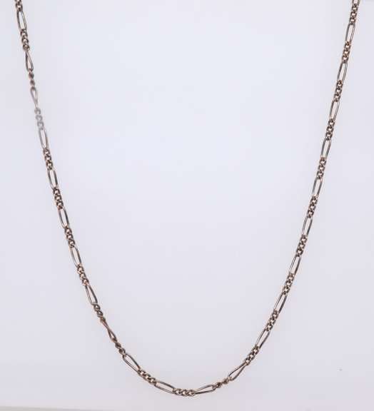 Vintage Sterling Silver Figaro Chain Necklace