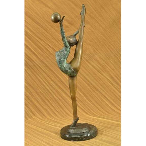 Gymnast Balancing Ball Bronze Sculpture