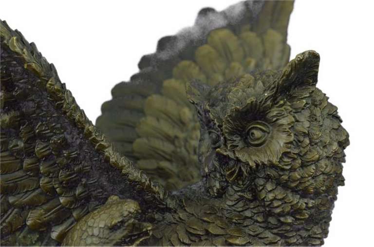 Flying Owl Bird with snake Bronze Sculpture