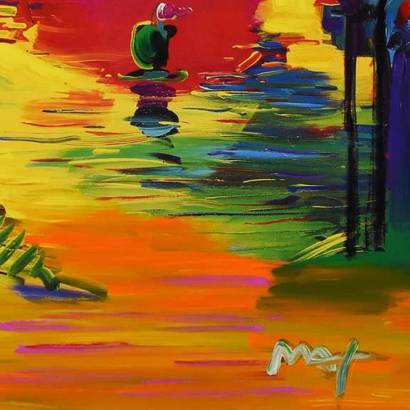 Peter Max, "Better World" Framed One-Of-A-Kind Acrylic Mixed Media (33" x 45"), Hand Signed with Letter of Authenticity.