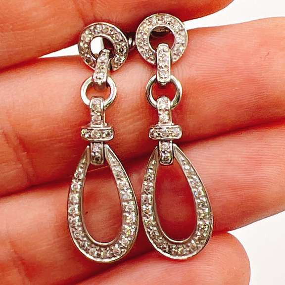 14kt White Gold & Diamond Earrings