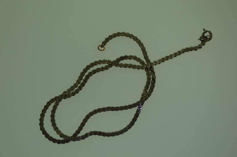 Italian Vintage Sterling Silver Flat Rope Chain Necklace