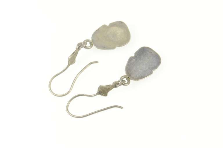 Sterling Silver Pharaoh Bust Ancient Egyptian King Dangle Earrings