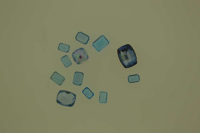 27.5ct Emerald Cud Blue Topaz Loos Stone Lot
