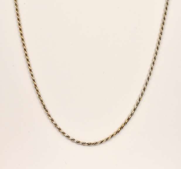 Useful 14k White Gold Rope Necklace