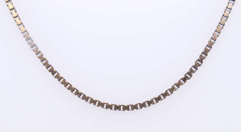 Vintage Sterling Silver Box Chain Necklace