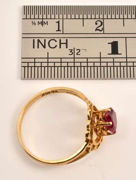 Feminine Heart Ruby Ring