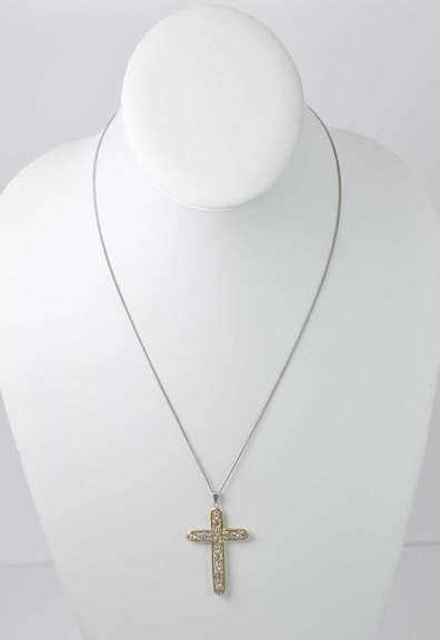 Elaborate Sterling Cross & Chain