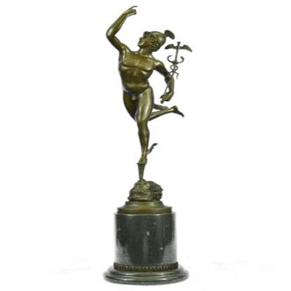Roman Mercury Figure Ancient Bronze Sculpture