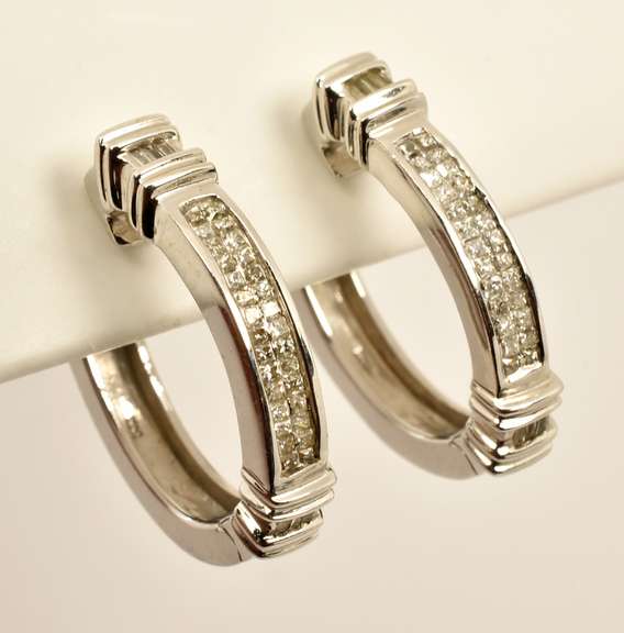 Nice Quality Invisibly Set Diamond Earrings