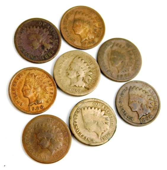 8 U.S. Indian Head Penny's