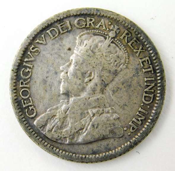 1919 Canada Silver 10 Cent Coin