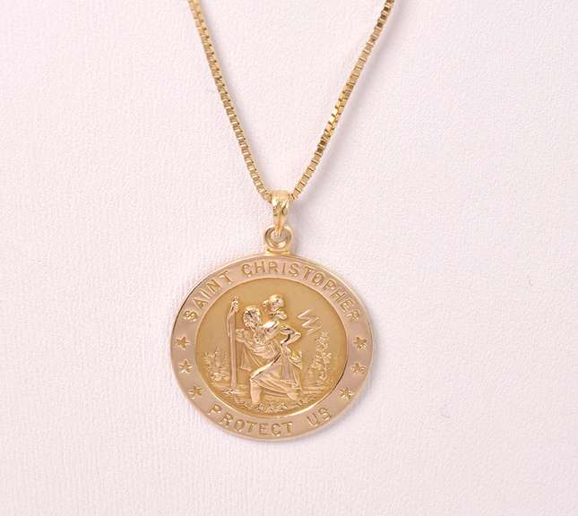 14KT St. Christopher Pendant & Chain