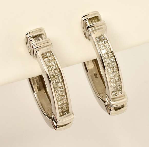 Nice Quality Invisibly Set Diamond Earrings